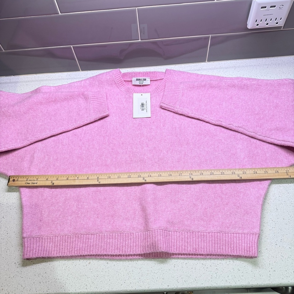 Double Zero Pink Crewneck Sweater with Dolman Sleeves Large - NWT - Picture 7 of 10